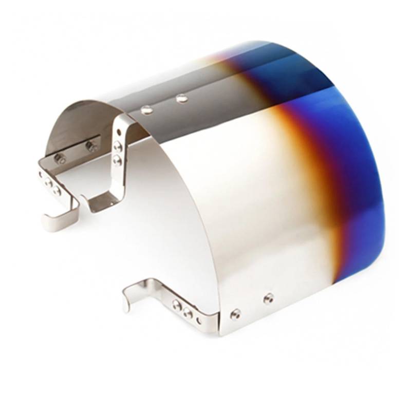 Luftansaugschlauch Universal Auto Luftfilter Einstellbare Edelstahl Schutzhülle High Flow Kaltlufteinlass Filter Hitzeschild Abdeckung Ansaugrohr(Blue-Plated) von DUDUYANG