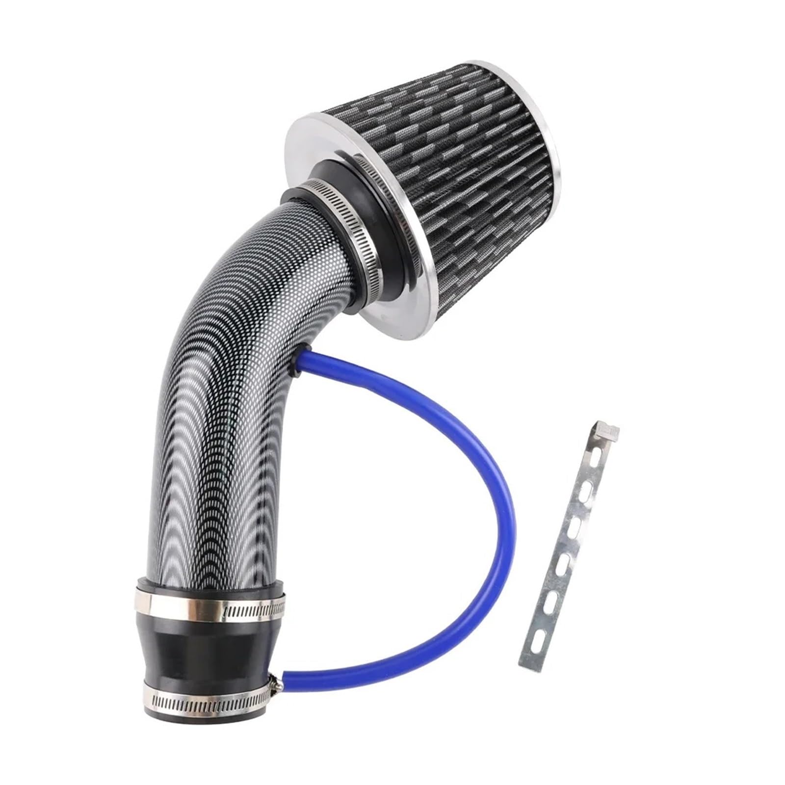 Luftansaugschlauch Universal New 76mm Auto Racing Cold Air Intake System Turbo Induktionsrohr Rohr Kit Aluminium Mit Kegel Luftfilter Einlass Ansaugrohr(Carbon Style) von DUDUYANG