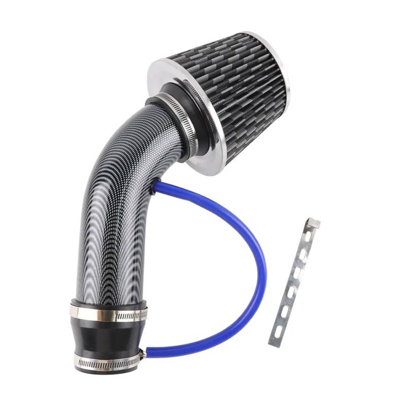 Luftansaugschlauch Universal New 76mm Auto Racing Cold Air Intake System Turbo Induktionsrohr Rohr Kit Aluminium Mit Kegel Luftfilter Einlass Ansaugrohr(Carbon Style) von DUDUYANG