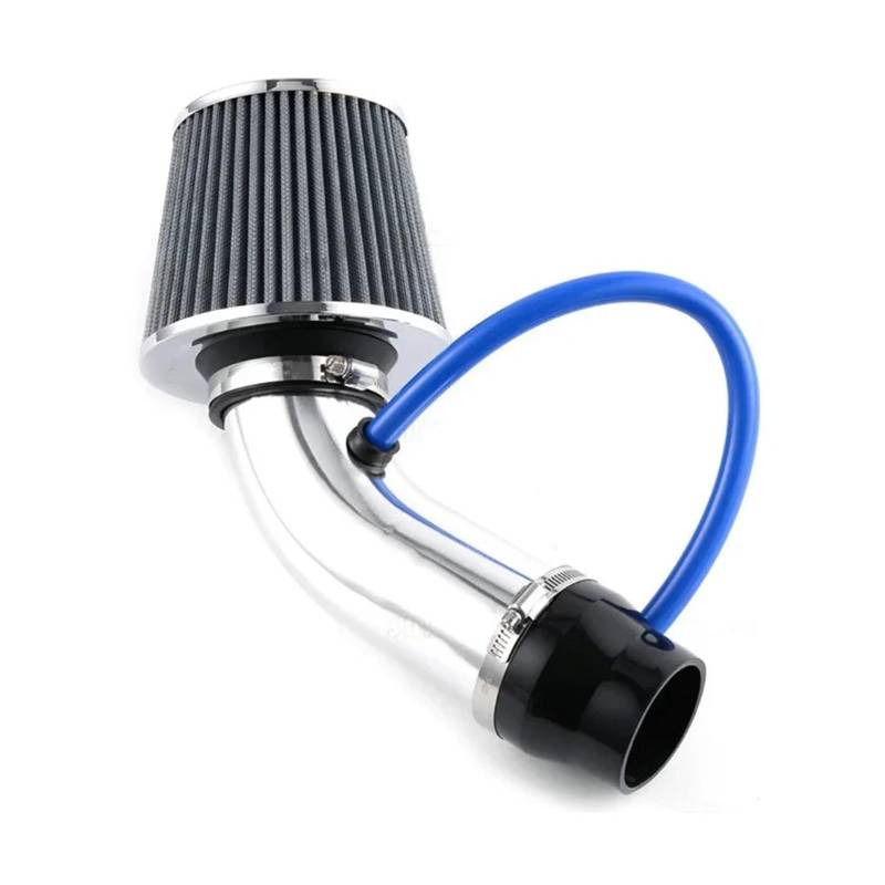 Luftansaugschlauch Universal New 76mm Auto Racing Cold Air Intake System Turbo Induktionsrohr Rohr Kit Aluminium Mit Kegel Luftfilter Einlass Ansaugrohr(Silber) von DUDUYANG
