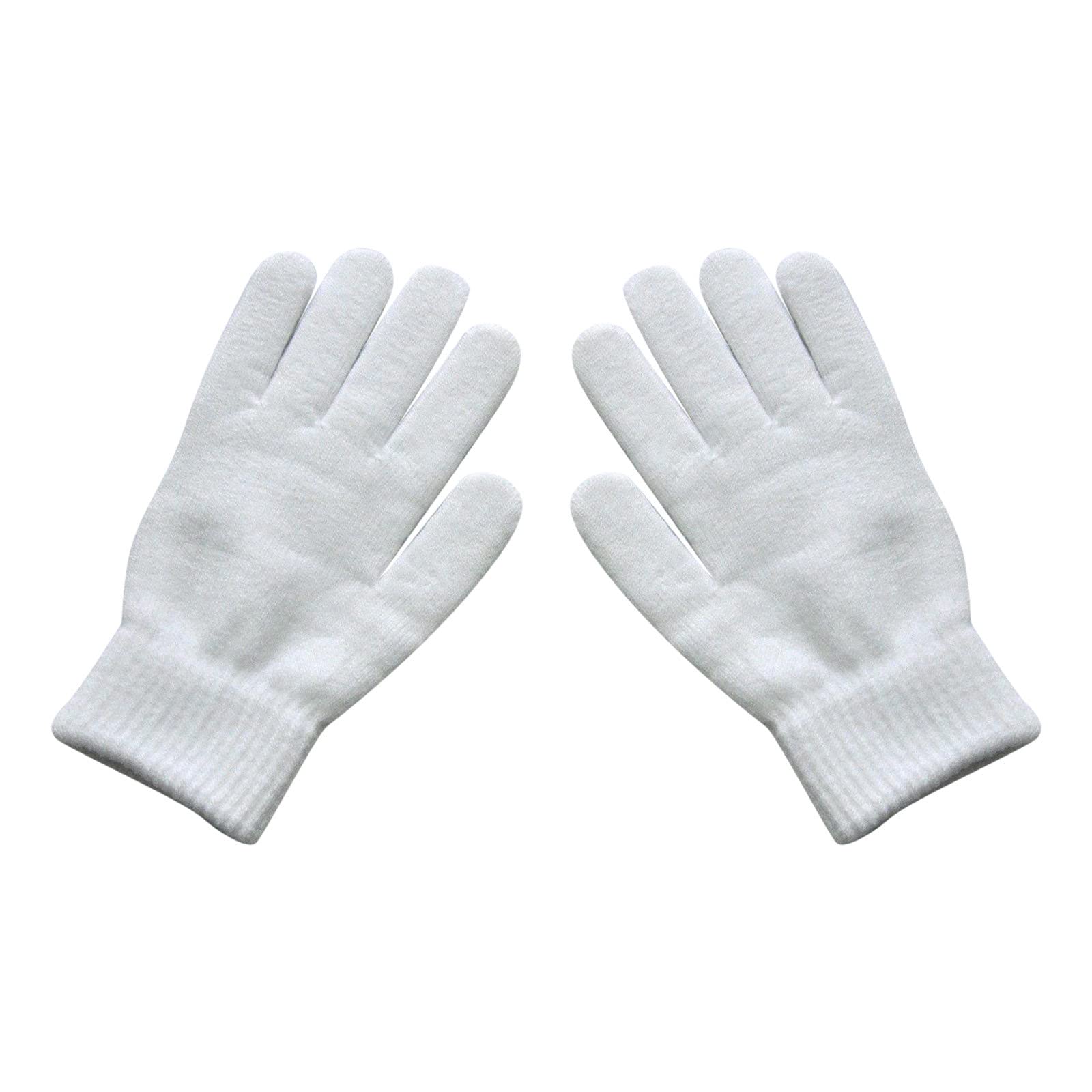 DUHGBNE Farbe Kalte und warme Winterhandschuhe für Herren, dicke Radfahren, solide gestrickte Damen- und Handschuhe Autohandschuhe Damen Winter (White, One Size) von DUHGBNE