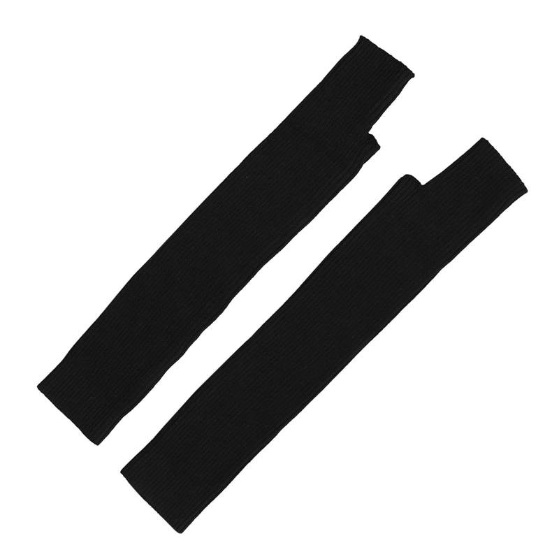 DUHGBNE Wärmerer Fäustling Loch Arm mit Daumen Ärmel lang für Frauen Wärmer Handschuhe Handschuhe gestrickte fingerlose Handgelenk Kaschmirmischung Handschuhe Grüne Handschuhe (Black, One Size) von DUHGBNE