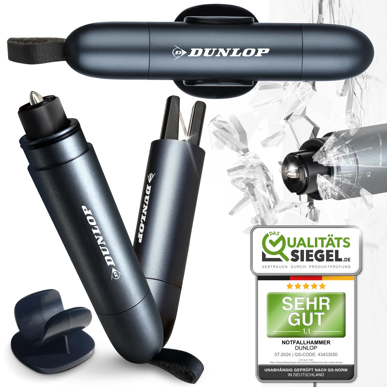 Dunlop Automotive Gurtschneider Notfallhammer-Marken Notfall Hammer mit Testglas zum Üben-Zerstört insbesondere Verbund Sicherheitsglas der neuen Auto Generation-Federkorn Nothammer-Emergency CarTool Dunlop Automotive Gurtschneider Notfallhammer-Marken Notfall Hammer mit Testglas zum Üben-Zerstört insbesondere Verbund Sicherheitsglas der neuen Auto Generation-Federkorn Nothammer-Emergency CarTool von DUNLOP
