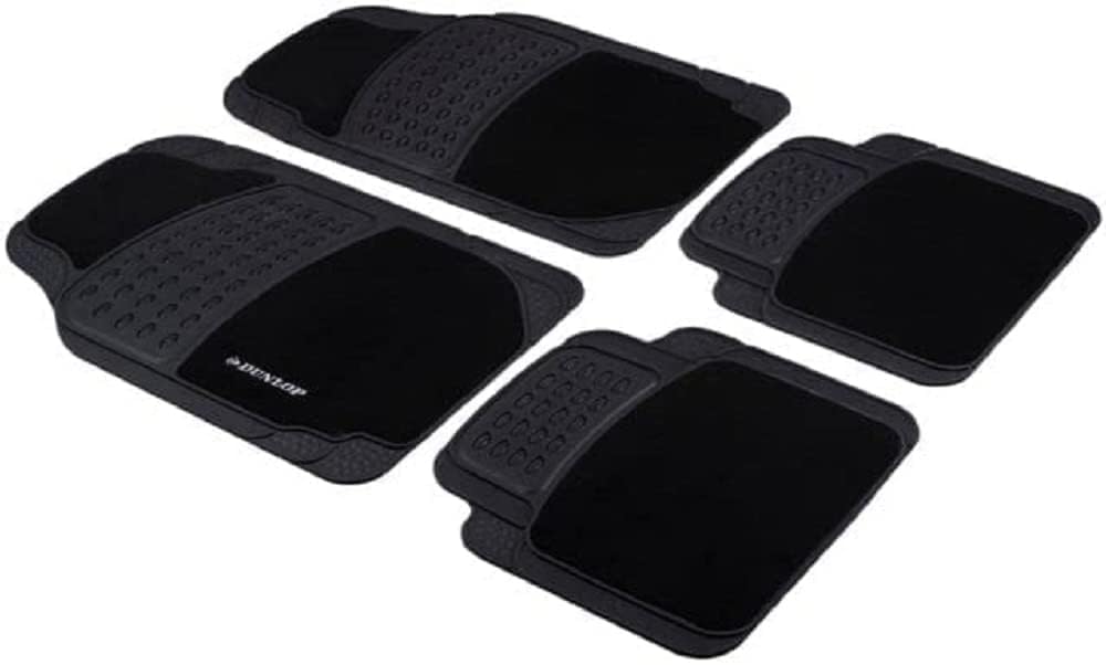 Dunlop Fußmatten Auto - 4 Stück - 2 Automatten 65 x 41 cm - 2 Auto Fußmatten 41 x 40 cm - Passend für jedes Auto - PVC/Polyester - Schwarz Dunlop Fußmatten Auto - 4 Stück - 2 Automatten 65 x 41 cm - 2 Auto Fußmatten 41 x 40 cm - Passend für jedes Auto - PVC/Polyester - Schwarz von Dunlop