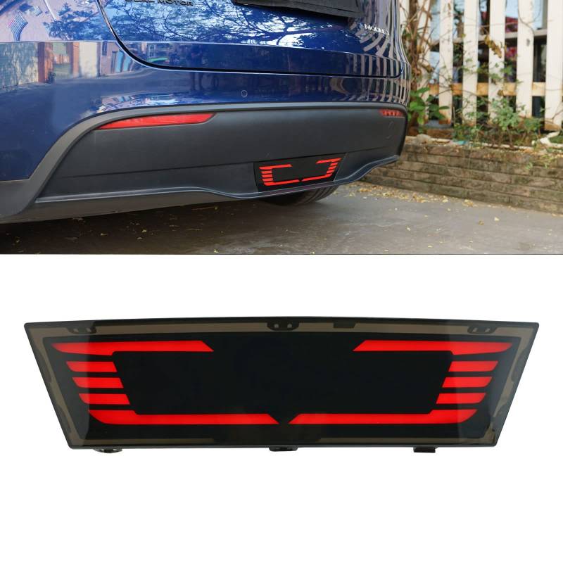 DUNTUO 3. Bremslichter für Tesla Model Y 2020 2021 2022 mit dynamischen Blinkern, hintere Identifikationslampe, Anhänger-Abschleppabdeckung von DUNTUO