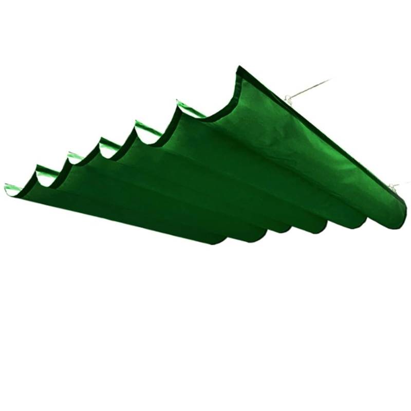 Einziehbares Wellen-Sonnensegel, wasserdichte, regenfeste, UV-beständige Sonnenschutz-Überdachung mit Befestigungssatz für den Außenbereich, Pergola, Terrasse, Veranda, Garten(Green,1.2 * 4.2m) von DUOAZJL