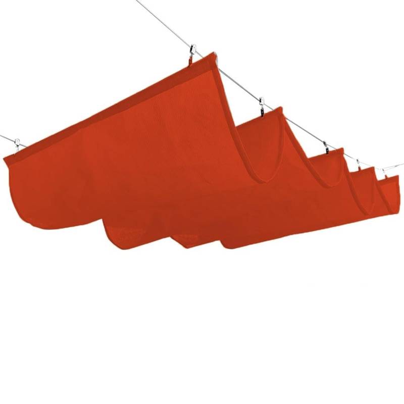 Einziehbares Wellen-Sonnensegel, wasserdichte, regenfeste, UV-beständige Sonnenschutz-Überdachung mit Befestigungssatz für den Außenbereich, Pergola, Terrasse, Veranda, Garten(Red,1.7 * 4.2m) von DUOAZJL