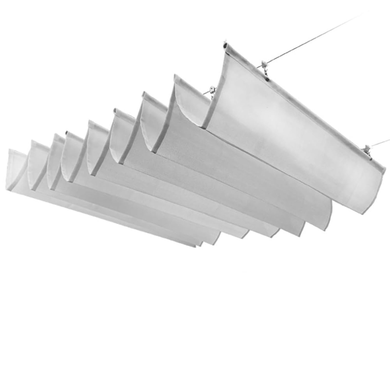Einziehbares Wellen-Sonnensegel, wasserdichte, regenfeste, UV-beständige Sonnenschutz-Überdachung mit Befestigungssatz für den Außenbereich, Pergola, Terrasse, Veranda, Garten(White,1.7 * 7.2m) von DUOAZJL