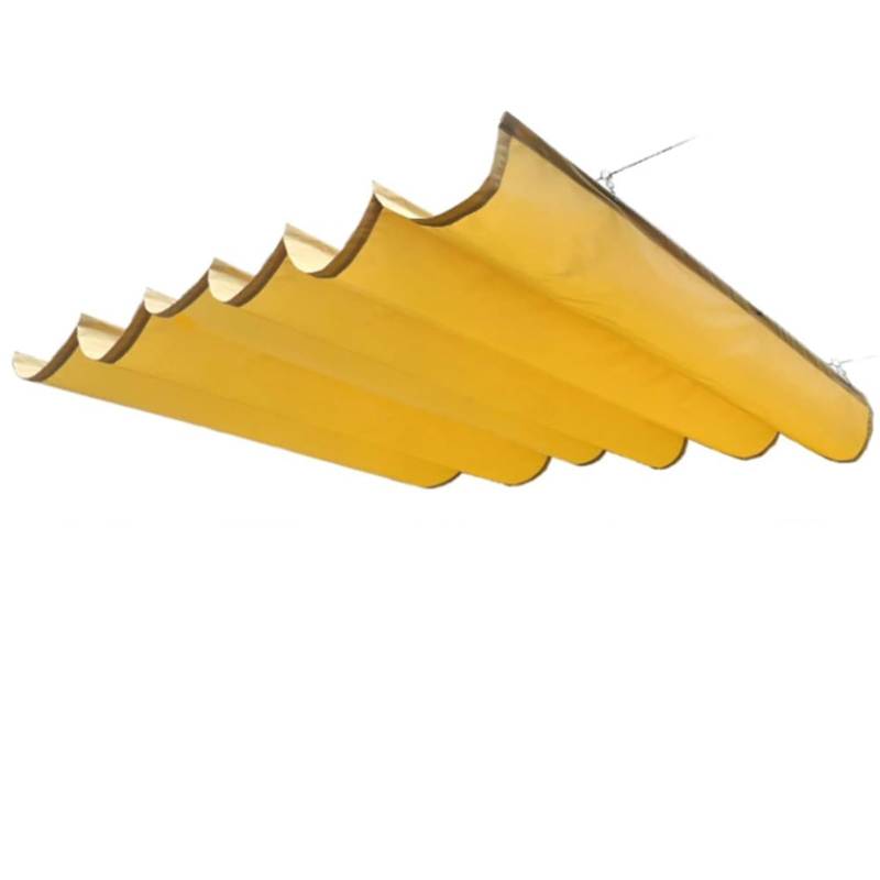 Einziehbares Wellen-Sonnensegel, wasserdichte, regenfeste, UV-beständige Sonnenschutz-Überdachung mit Befestigungssatz für den Außenbereich, Pergola, Terrasse, Veranda, Garten(Yellow,1.7 * 4.2m) von DUOAZJL