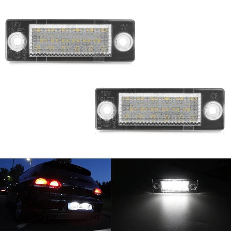 DUOMAICN 2PCS Anzahl Kennzeichen Licht Canbus für V/W T/ransporter T5 T6 2003-2020 für C/addy III IV J/etta MK3 MK5 M/ultivan G/olf P/assat von DUOMAICN