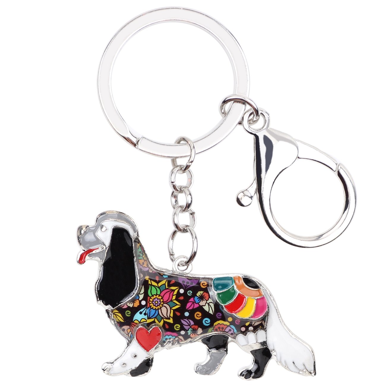 DUOWEI Emaille-Schlüsselanhänger Cavalier King Charles Spaniel, Haustier-Schlüsselanhänger, Handtaschen-Charm, Geschenke für Frauen und Mädchen - Schwarz - Medium DUOWEI Emaille-Schlüsselanhänger Cavalier King Charles Spaniel, Haustier-Schlüsselanhänger, Handtaschen-Charm, Geschenke für Frauen und Mädchen - Schwarz - Medium von DUOWEI