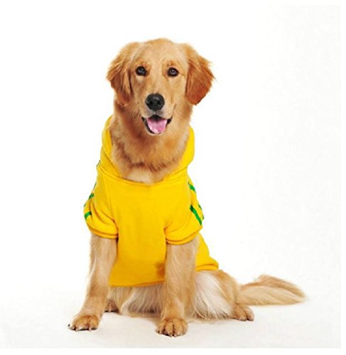 DUOZE Große Hunde Hund Fleece-Pullover Golden Retriever Husky Su Mu Labrador Gu Mu Kleidung,Yellow-3XL von DUOZE