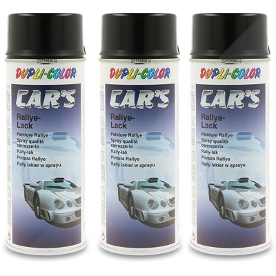 Dupli Color 3x 400 ml CAR'S Rallye-Lack Spraydose schwarz glänzend [Hersteller-Nr. 385865] von DUPLI COLOR