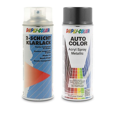 Dupli Color 400 ml Auto-Color Lack grau metallic 70-0370 + 400ml 2-Schicht-Kl von DUPLI COLOR