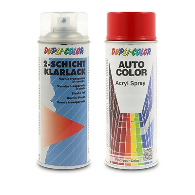 Dupli Color 400 ml Auto-Color Lack rot 5-0281 + 400ml 2-Schicht-Klarlack von DUPLI COLOR
