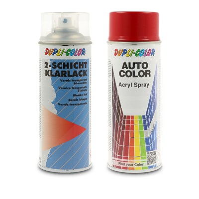Dupli Color 400 ml Auto-Color Lack rot 5-0380 + 400ml 2-Schicht-Klarlack [Hersteller-Nr. 538322] von DUPLI COLOR