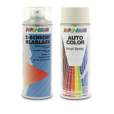 Dupli Color 400 ml Auto-Color Lack weiß-grau 1-0112 + 400ml 2-Schicht-Klarlac von DUPLI COLOR