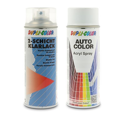 Dupli Color 400 ml Auto-Color Lack weiß-grau 1-0465 + 400ml 2-Schicht-Klarlac von DUPLI COLOR