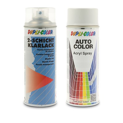 Dupli Color 400 ml Auto-Color Lack weiß-grau 1-0470 + 400ml 2-Schicht-Klarlac von DUPLI COLOR