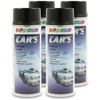 Dupli Color 4x 400 ml CAR'S Rallye-Lack Spraydose schwarz glänzend [Hersteller-Nr. 385865] von DUPLI COLOR