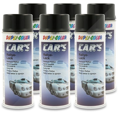 Dupli Color 6x 400 ml CAR'S Rallye-Lack Spraydose schwarz glänzend [Hersteller-Nr. 385865] von DUPLI COLOR