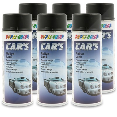 Dupli Color 6x 400 ml CAR'S Rallye-Lack Spraydose schwarz matt [Hersteller-Nr. 385872] von DUPLI COLOR