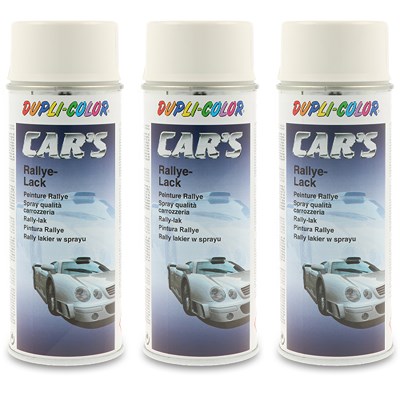Dupli Color 3x 400 ml CAR'S Rallye-Lack Spraydose weiß glänzend [Hersteller-Nr. 385896] von DUPLI COLOR