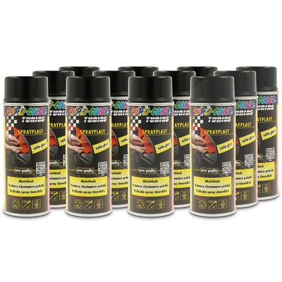 Dupli Color 12x 400ml Sprayplast schwarz Seidenglanz [Hersteller-Nr. 388040] von DUPLI COLOR