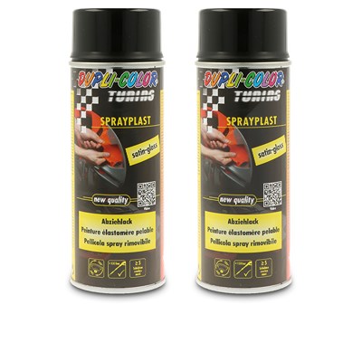 Dupli Color 2x 400ml Sprayplast schwarz Seidenglanz [Hersteller-Nr. 388040] von DUPLI COLOR