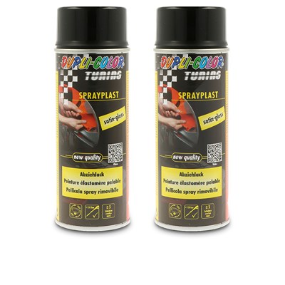Dupli Color 2x 400ml Sprayplast schwarz Seidenglanz [Hersteller-Nr. 388040] von DUPLI COLOR