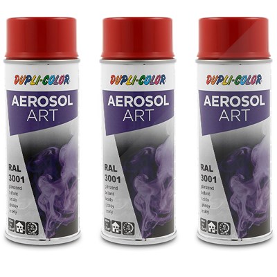 Dupli Color 3x 400ml Aerosol Art RAL 3001 signalrot glänzend [Hersteller-Nr. 722523] von DUPLI COLOR