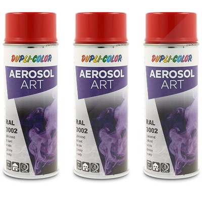 Dupli Color 3x 400ml Aerosol Art RAL 3002 kaminrot glänzend [Hersteller-Nr. 741098] von DUPLI COLOR