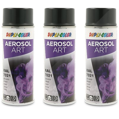 Dupli Color 3x 400ml Aerosol Art RAL 7021 schwarzgrau glänzend [Hersteller-Nr. 741296] von DUPLI COLOR