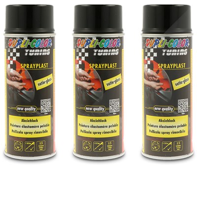 Dupli Color 3x 400ml Sprayplast schwarz Seidenglanz [Hersteller-Nr. 388040] von DUPLI COLOR