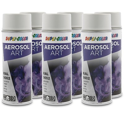 Dupli color 6x 400ml Aerosol Art RAL 9002 grauweiss glänzend  722684 von DUPLI COLOR