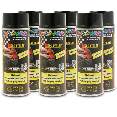 Dupli Color 6x 400ml Sprayplast schwarz Seidenglanz [Hersteller-Nr. 388040] von DUPLI COLOR