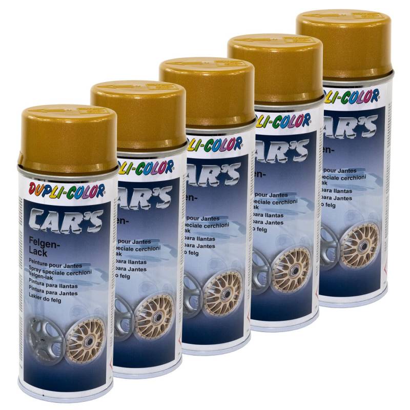 Felgenlack Lack Spray Car's Dupli Color 385902 Gold 5 X 400 ml von DUPLI_bundle