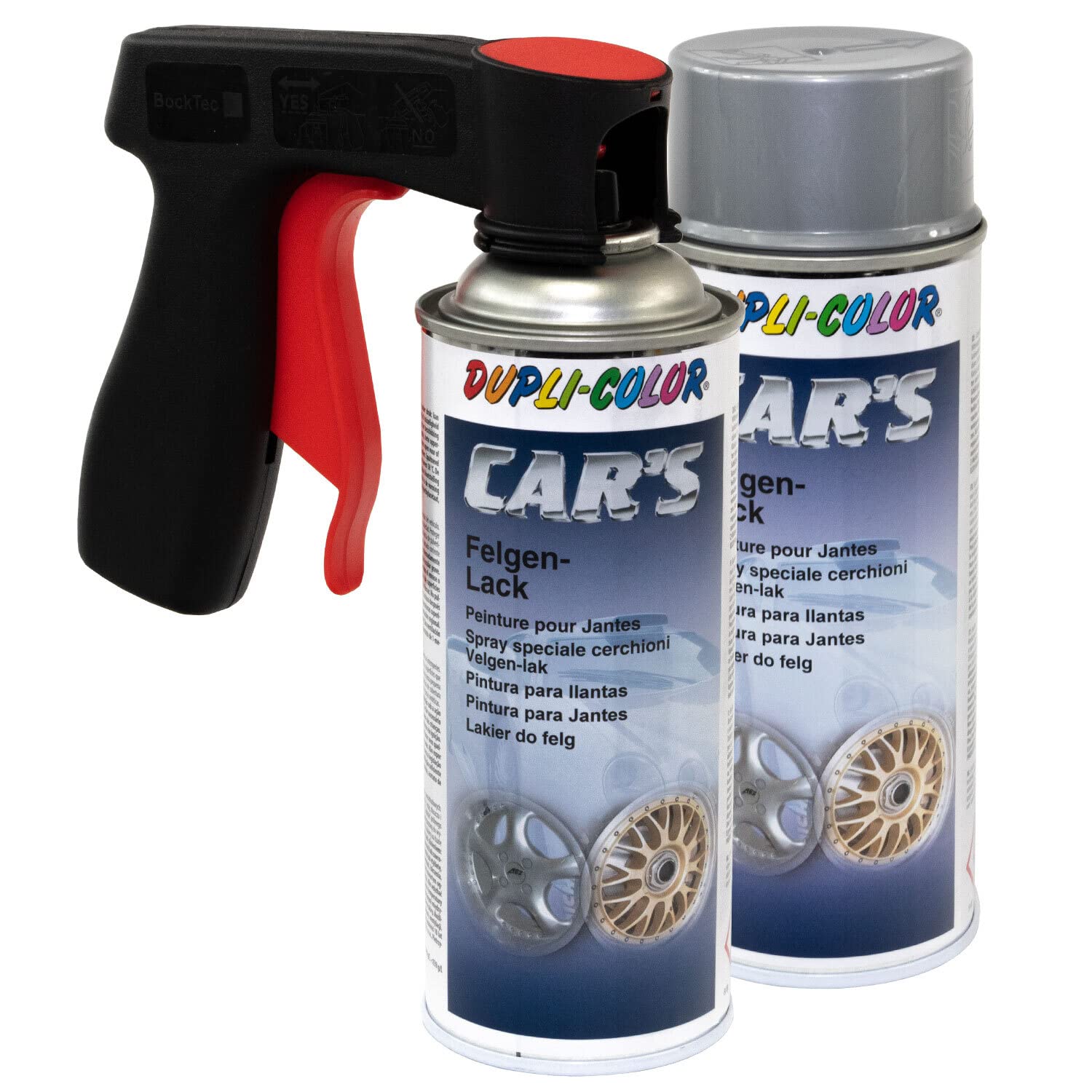 Felgenlack Lack Spray Car's Dupli Color 385919 Silber 2 X 400 ml mit Pistolengriff von DUPLI_bundle