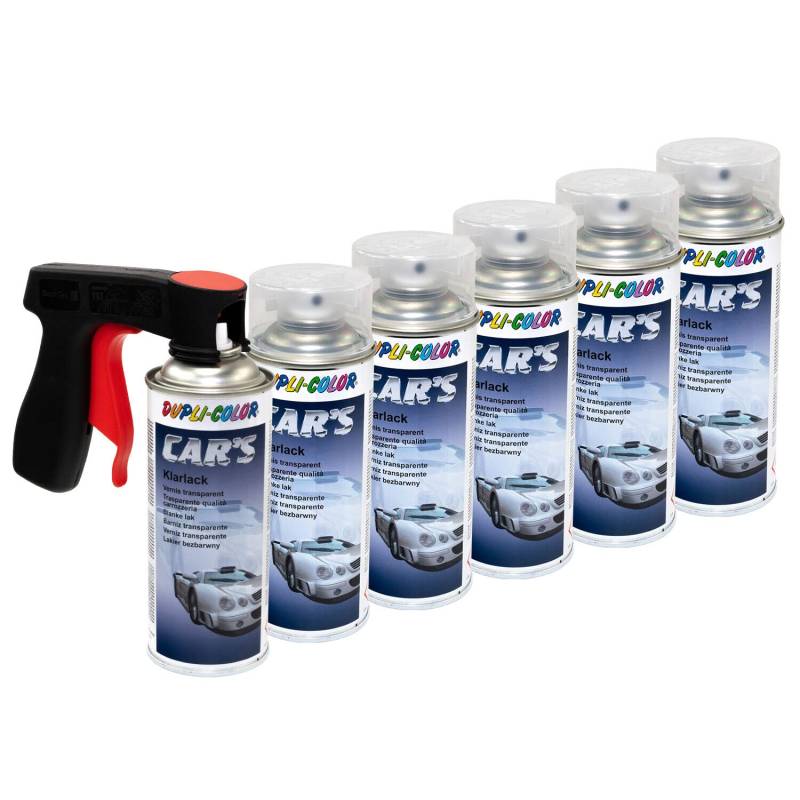 Klarlack Lack Spray Car's Dupli Color 385858 glänzend 6 X 400 ml mit Pistolengriff von DUPLI_bundle