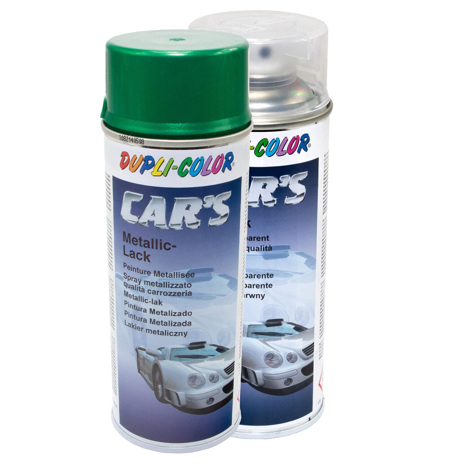 Lackspray Spraydose Cars Dupli Color 706851 grün lindgrün metallic 400 ml + Klarlack 385858 400 ml von DUPLI_bundle