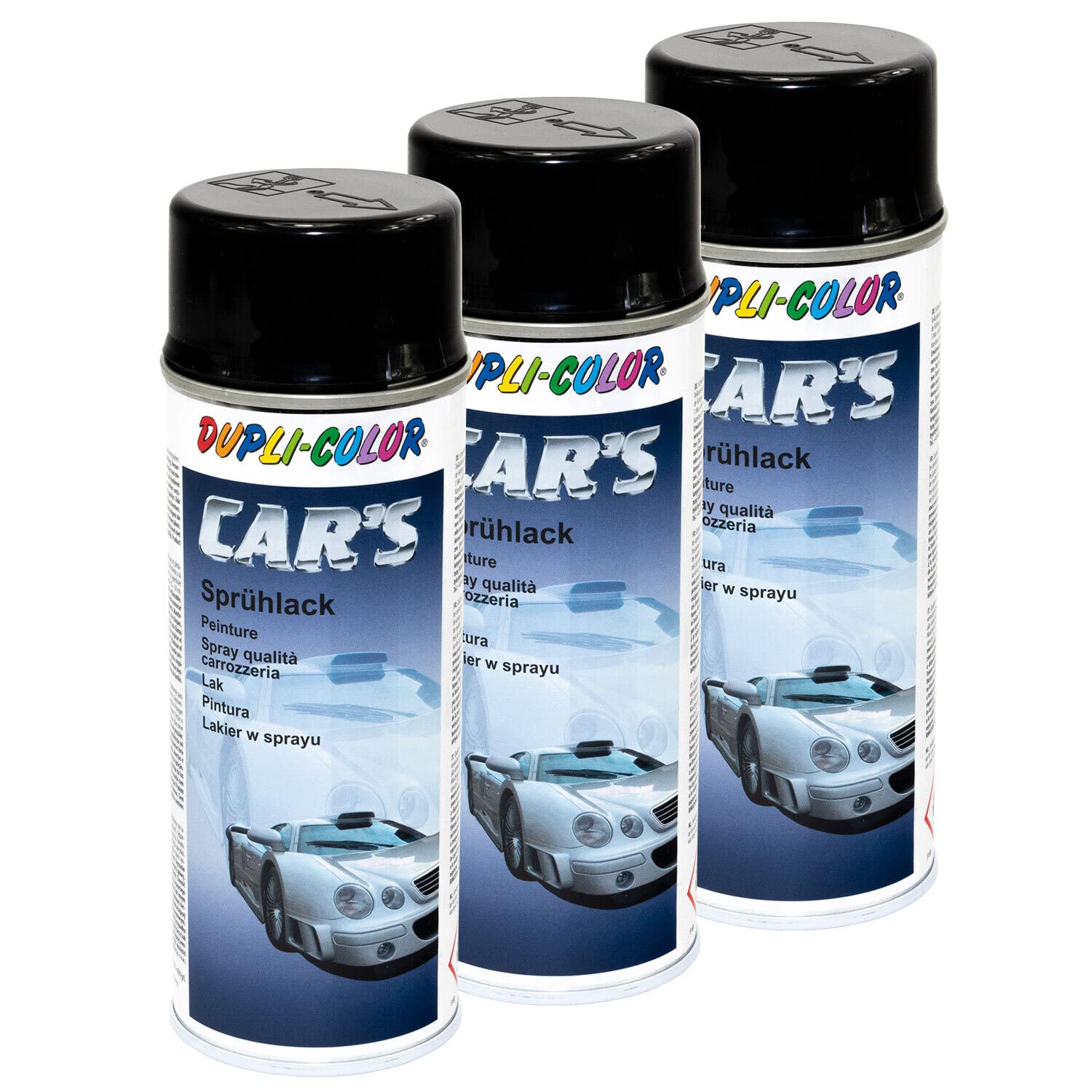 Lackspray Spraydose Sprühlack Cars Dupli Color 385865 schwarz glänzend 3 X 400 ml von DUPLI_bundle