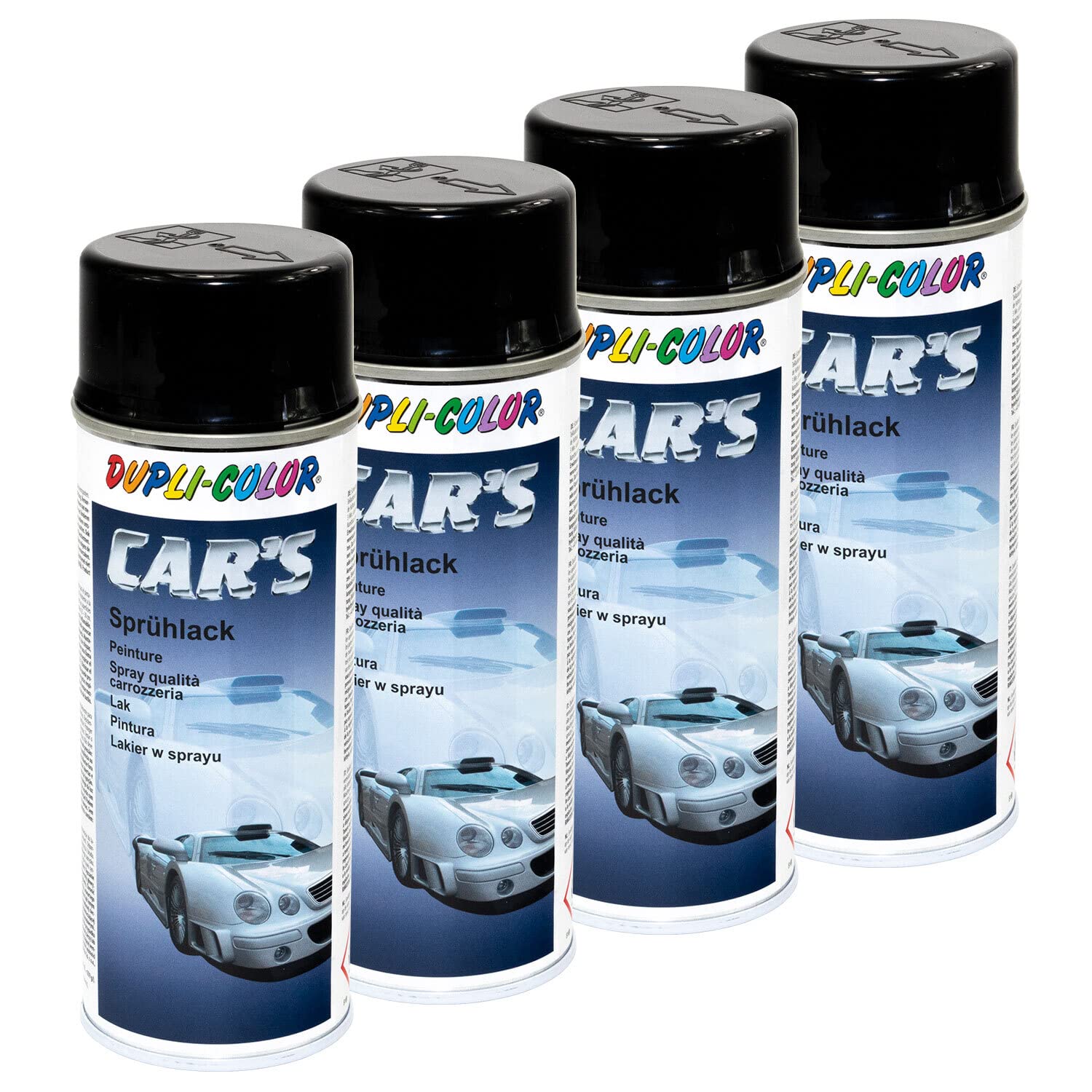Lackspray Spraydose Sprühlack Cars Dupli Color 385865 schwarz glänzend 4 X 400 ml von DUPLI_bundle
