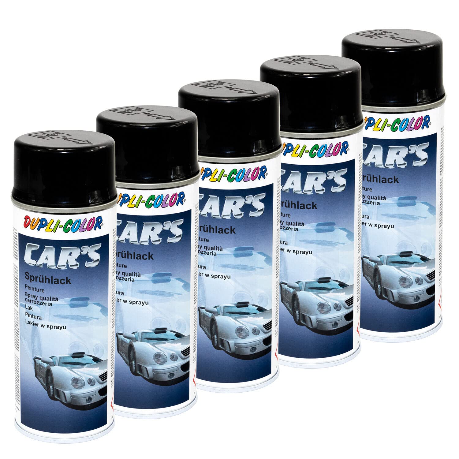 Lackspray Spraydose Sprühlack Cars Dupli Color 385865 schwarz glänzend 5 X 400 ml von DUPLI_bundle