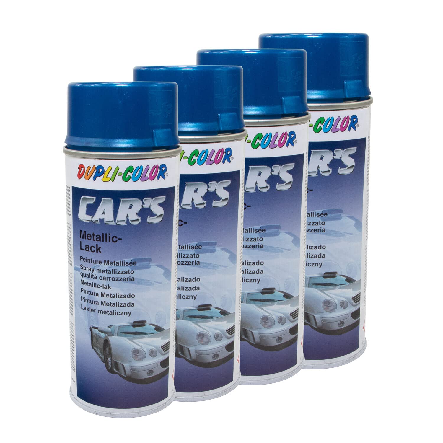 Lackspray Spraydose Sprühlack Cars Dupli Color 706837 blau azurblau metallic 4 X 400 ml von DUPLI_bundle