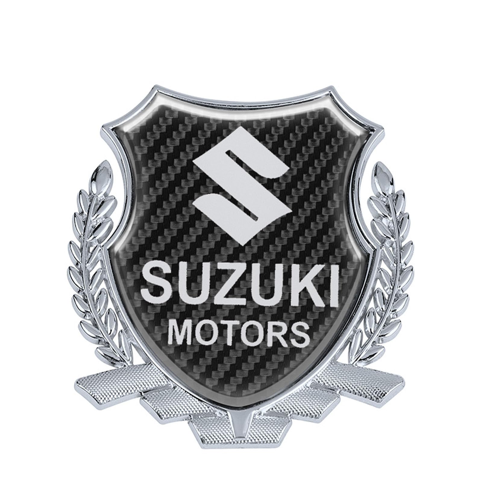 Abzeichen Logo für Suzuki, Buchstaben Wort Emblem-Aufkleber,Autoaufkleber Sticker Emblem,Auto Emblem Abziehbilder Styling Dekoratives Emblem,B Silver von DURAGS