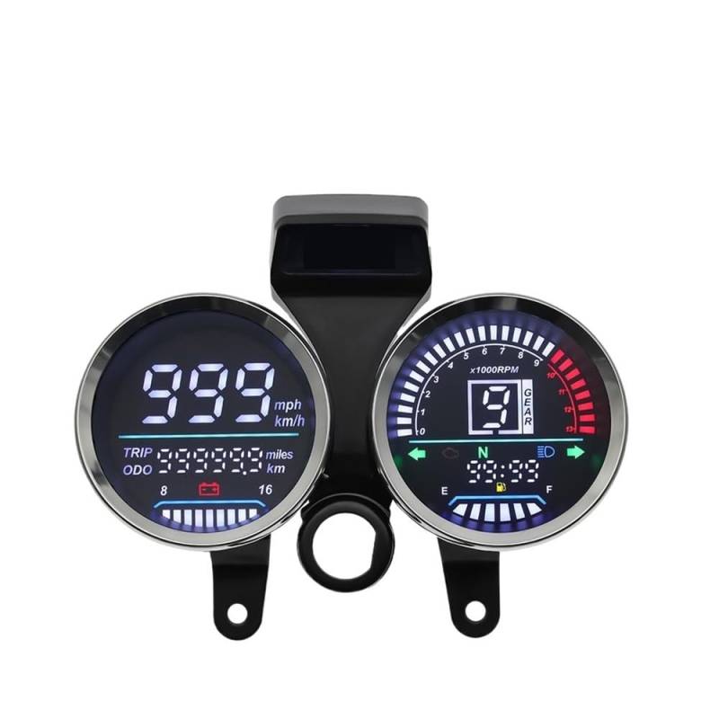 DUSHUO Kilometerzähler Motorrad Für GN 125 Motorrad Geschwindigkeit Tachometer Digital Meter LCD-Computer-geschwindigkeitsmesser-grüne Gauge Getriebe Anzeige Instrument von DUSHUO