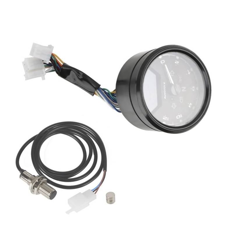 DUSHUO Kilometerzähler Motorrad Kilometerzähler, Blendfrei, Multifunktions-Digitalanzeige, Drehzahlmesser, Kraftstoffzähler, Motorrad-Tachometer von DUSHUO