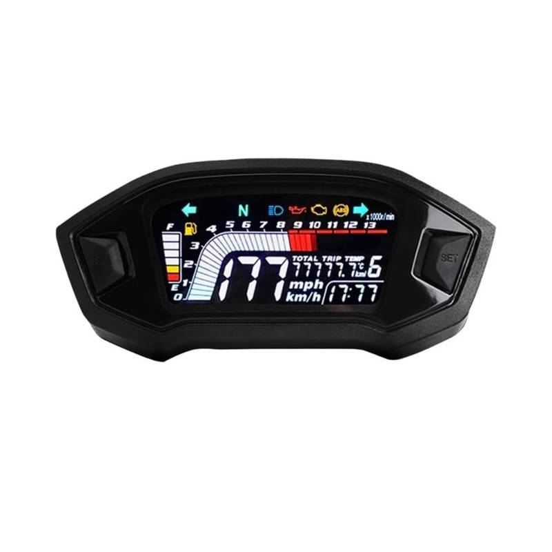 DUSHUO Kilometerzähler Motorrad Motorrad Digital Dash Universal Digital Board 13RPM Motorrad LCD LCD-Computer-geschwindigkeitsmesser-grüne Tachometer Für MSX125 2013-2019 von DUSHUO