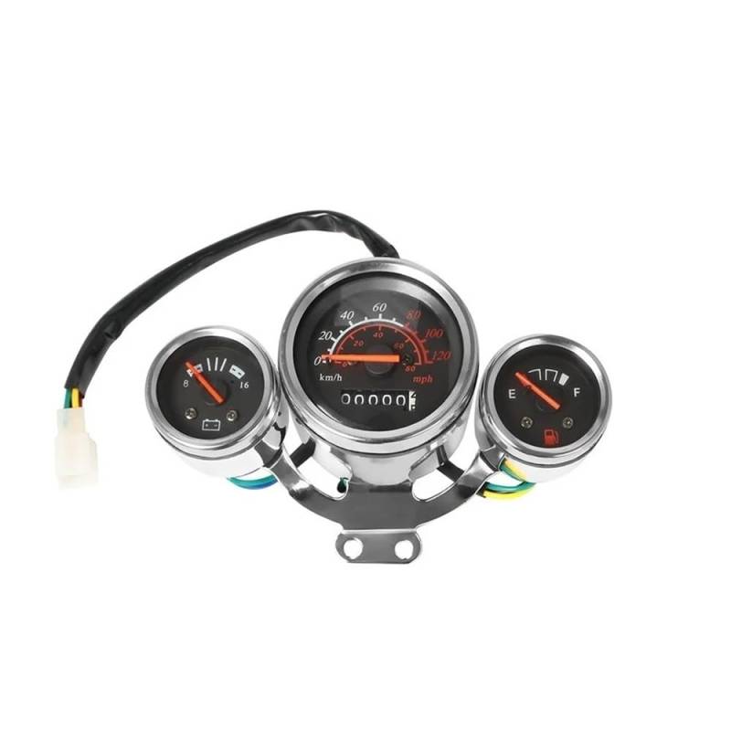 DUSHUO Kilometerzähler Motorrad Motorrad Instrument Digitaler Tachometer LCD-Computer-geschwindigkeitsmesser-grüne Meter Motorrad Voltmeter Kraftstoff Gauge Kit Für Universal von DUSHUO