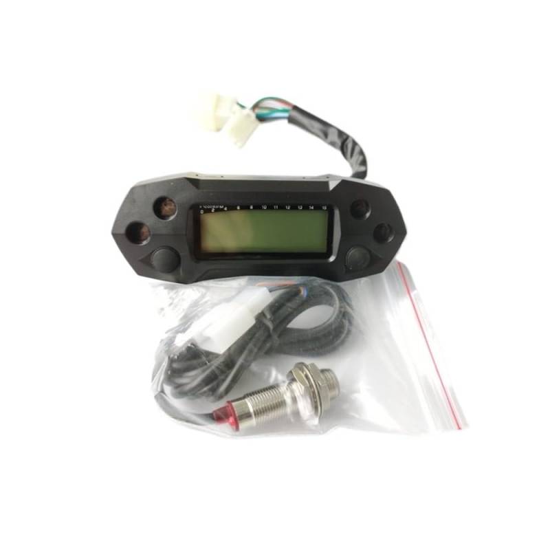 DUSHUO Kilometerzähler Motorrad Motorrad Kraftstoff Meter Tachometer Kilometerzähler Universal Einstellbare Geschwindigkeit Meter LCD Digital Speeeter Instrument Instrument(Color-2) von DUSHUO
